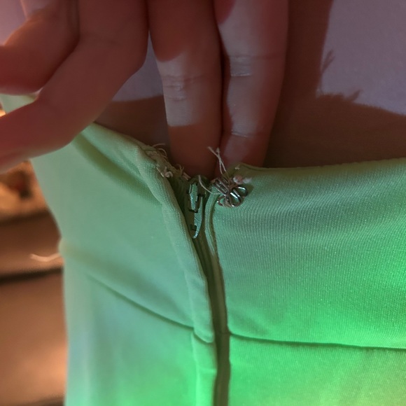 Light green formal dress, Summertime long dress, spaghetti straps - Picture 5 of 6